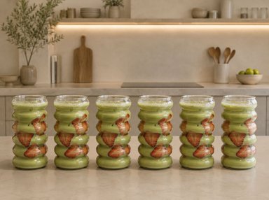 12 VASOS ONDULADOS VIDRIO BOROSILICATO 420ML - 2
