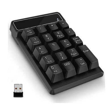 MINI TECLADO NUMERICO PARA LAPTOP PC INALAMBRICO ADAPTADOR USB NEGRO - 2