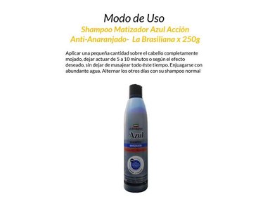 SHAMPOO LA BRASILIANA 2 UNIDADES MATIZADOR AZUL ACCIÓN ANTI ANARANJADO 250G - 2