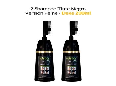 SHAMPOO DEXE 2 UNIDADES TINTE NEGRO VERSIÓN PEINE 200ML - 1