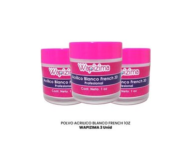 WAPIZIMA POLVO ACRILICO BLANCO FRENCH 1OZ 3 UNID - 2