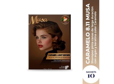 SHAMPOO TINTE CARAMELO 8.11 25MLX10 EN SACHETS MUSA - 2