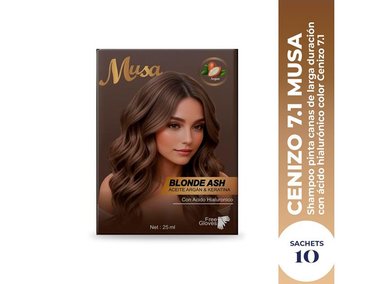 SHAMPOO TINTE CENIZO 7.1 25MLX10 EN SACHETS MUSA - 2