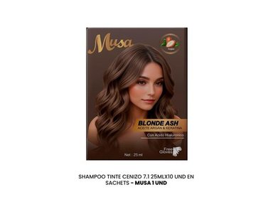SHAMPOO TINTE CENIZO 7.1 25MLX10 EN SACHETS MUSA - 3
