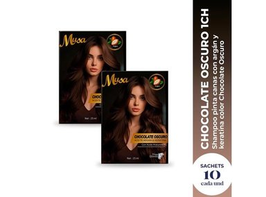 SHAMPOO TINTE CHOCOLATE OSCURO 1CH 25MLX10 EN SACHETS MUSA 2 UND - 2