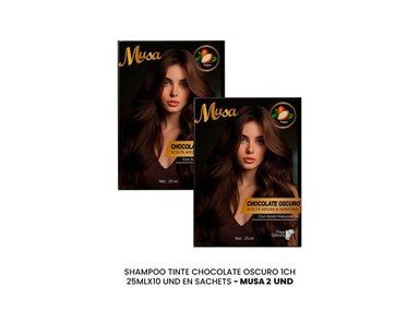 SHAMPOO TINTE CHOCOLATE OSCURO 1CH 25MLX10 EN SACHETS MUSA 2 UND - 3