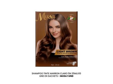 SHAMPOO TINTE MARRON CLARO 5N 25MLX10 EN SACHETS MUSA - 3
