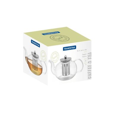 TETERA TRAMONTINA ACERO INOX BLANCO TRANSPARENTE 1L VIDRIO - 4