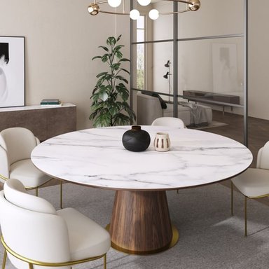 COMEDOR CENTRAL DECCO MATE 6 SILLAS BLANCO AIDEN - 6
