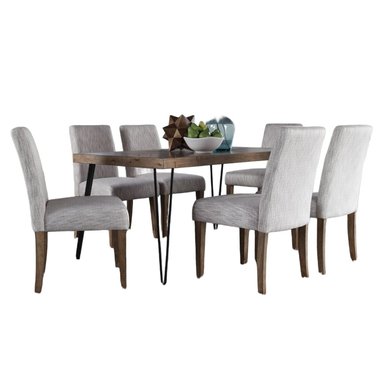 COMEDOR CENTRAL DECCO SATINADO 6 SILLAS BEIGE NOVOS - 1
