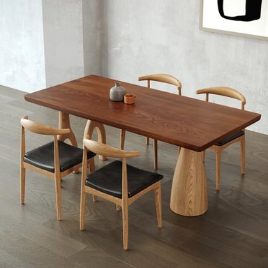 MESA CENTRAL DECCO BRILLANTE MADERA 90X150CM PARA 4 SILLAS LARSEN - 3
