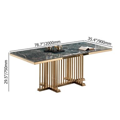 MESA CENTRAL DECCO BRILLANTE ORO 140X200CM PARA 6 SILLAS JENSEN - 2