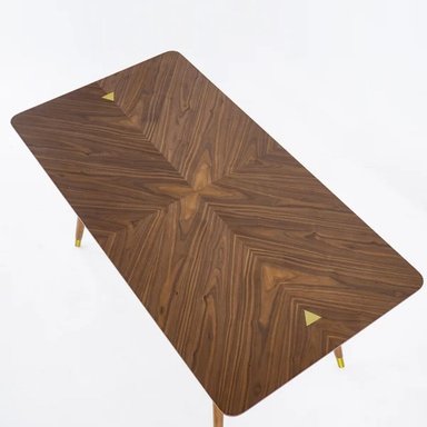 MESA CENTRAL DECCO NATURAL NOGAL 90X160CM PARA 6 SILLAS NILSEN - 3