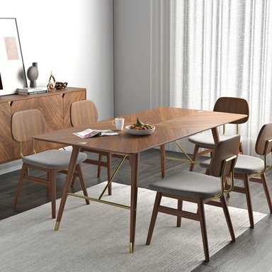 MESA CENTRAL DECCO NATURAL NOGAL 90X160CM PARA 6 SILLAS NILSEN - 4