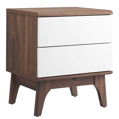 VELADOR CENTRAL DECCO 2 CAJONES ADRIANO SATINADO NOGAL - 2