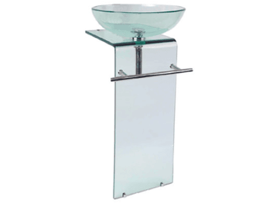 LAVABO PEDESTAL DE VIDRO LUJO XM-85700 VIDRIO TEMPLADO 86 CM TRANSPARENTE TRANSLÚCIDO - 2