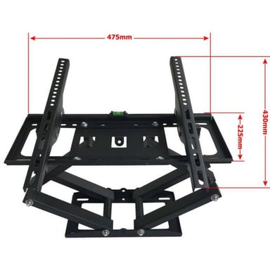 RACK TV SOPORTE MÓVIL PLEGABLE 40' 80' 3 GIROS(DOBLE BRAZO)-NEGRO - 2