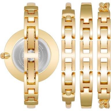 ANNE KLEIN AK/1470GNST RELOJ FEMENINO CON SET DE PULSERAS | ORO/NEGRO - 4