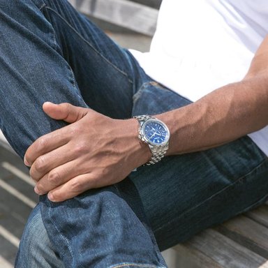 CITIZEN BU2021-51L RELOJ ECO-DRIVE PARA HOMBRE CON CALENDARIO Y CRONÓGRAFO | STAINLESS/BLUE - 5