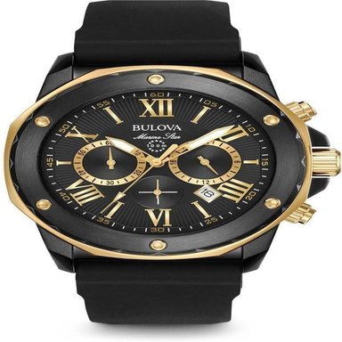 BULOVA 98B278 RELOJ MARINE STAR SERIES A PARA HOMBRE CON CRONÓGRAFO Y SILICONA | NEGRO - 1