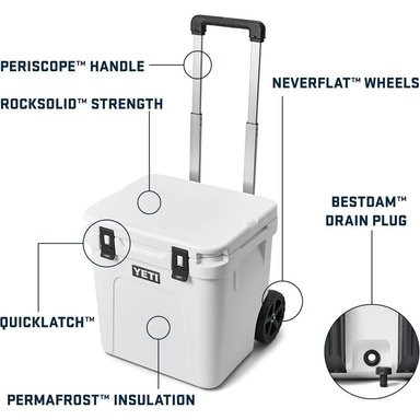 YETI ROADIE 48 COOLER CON RUEDAS Y MANGO RETRÁCTIL | GRIS - 2