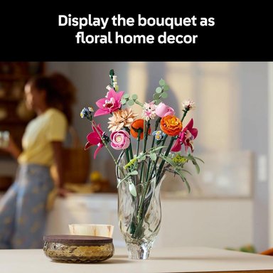 LEGO BOTANICALS, RAMO DE FLORES ROSAS PARA ADULTOS, DECORACIÓN DE HOGAR - 6
