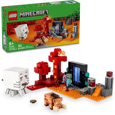 LEGO MINECRAFT EMBOSCADA EN EL PORTAL DEL NETHER CON FIGURAS Y ACCIÓN - 1