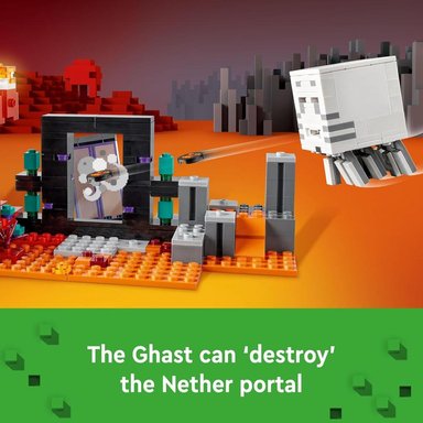 LEGO MINECRAFT EMBOSCADA EN EL PORTAL DEL NETHER CON FIGURAS Y ACCIÓN - 5