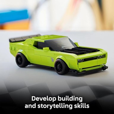 LEGO SPEED CHAMPIONS DODGE CHALLENGER SRT HELLCAT, COCHE DE JUGUETE Y CONSTRUCCIÓN - 4