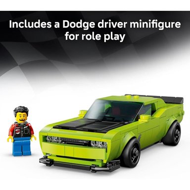 LEGO SPEED CHAMPIONS DODGE CHALLENGER SRT HELLCAT, COCHE DE JUGUETE Y CONSTRUCCIÓN - 5