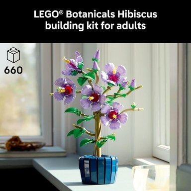 SET LEGO FLOR DE HIBISCO BOTÁNICA, DECORACIÓN DE HOGAR U OFICINA - 2