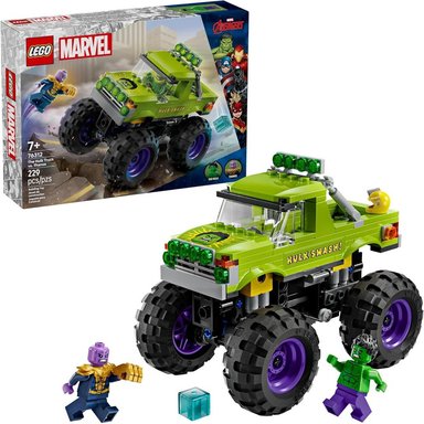 LEGO MARVEL HULK CAMIÓN VS THANOS, CAMIÓN MONSTRUO CON MINIFIGURAS - 1