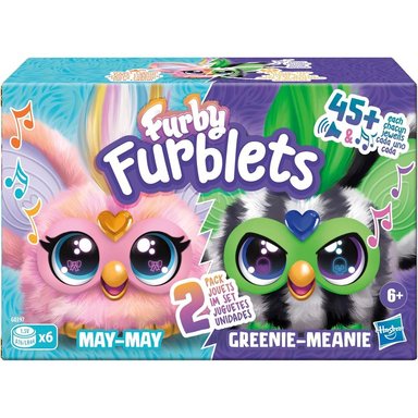 FURBY PACK 2 FURBLETS FIERCE Y FABULOUS GREENIE-MEANIE Y MAY-MAY | VERDE Y ROSA - 2