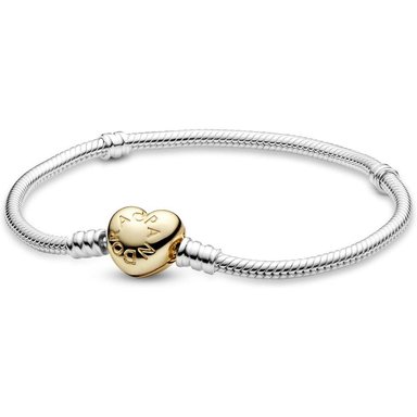 PANDORA MOMENTS PULSERA CADENA SERPIENTE CIERRE CORAZÓN 17 CM | ORO - 2
