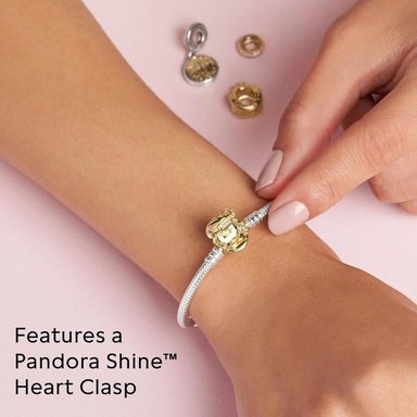 PANDORA MOMENTS PULSERA CADENA SERPIENTE CIERRE CORAZÓN 17 CM | ORO - 5