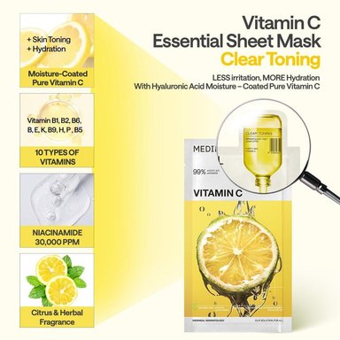 MEDIHEAL MASCARILLA ESENCIAL VITAMINA C 10 UDS - 5