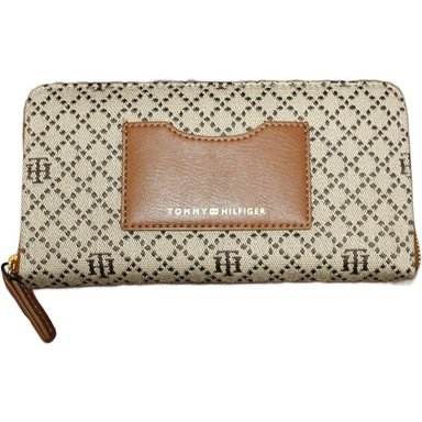 BILLETERA TOMMY HILFIGER ZIP ARROUND BROWN MUJER - 1