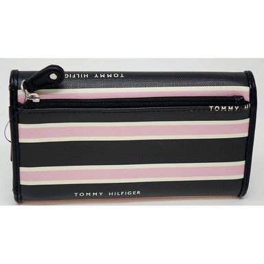 BILLETERA TOMMY HILFIGER STRIPE BLACK PINK MUJER - 2