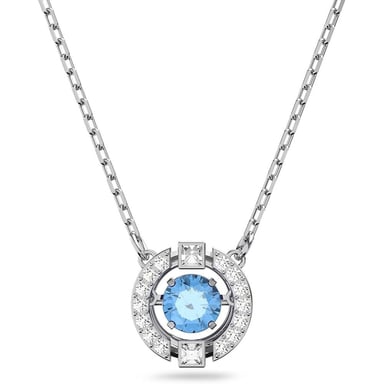 SWAROVSKI COLLAR PENDIENTE UNA RODIO | AZUL/TRANSPARENTE - 1