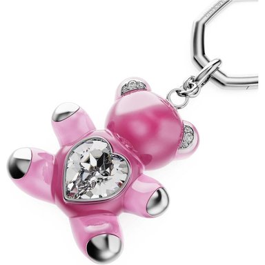 SWAROVSKI LLAVERO OSO CORAZÓN RODIO | ROSA - 3