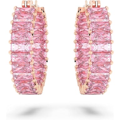 SWAROVSKI ARETES HOOP BAGUETTE MATRIX ORO ROSA | ROSA - 2