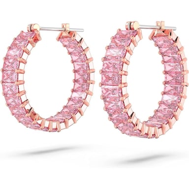 SWAROVSKI ARETES HOOP BAGUETTE MATRIX ORO ROSA | ROSA - 3