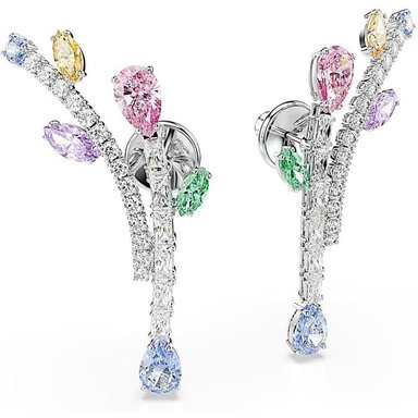 SWAROVSKI X ARIANA GRANDE ARETES COLGANTES FLORAL RODIO | MULTICOLOR - 3