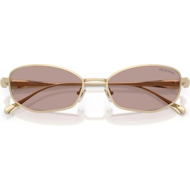 SWAROVSKI MONTURA SK7042 55 MM MUJER | PALE GOLD/PINK/LIGHT PURPLE BROWN - 5