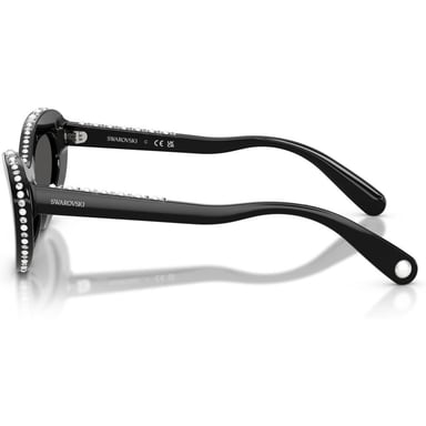 SWAROVSKI LENTES DE SOL SK6061U 51 MM MUJER | BLACK/CRYSTAL/DARK GREY - 3