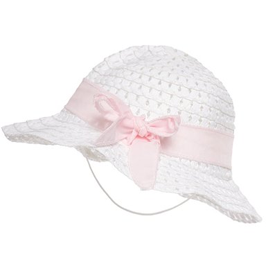 VESTIDO BEBÉ NIÑA LIMA FASHION KIDS BLANCO FRESAS ROSAS Y SOMBRERO - 3