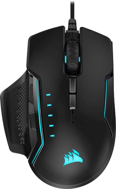 MOUSE GAMER CORSAIR CH-9302311-NA NEGRO GLAIVE RGB PRO18K DPI-CABLE ALUMINUM - 1