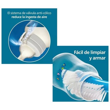 BIBERÓN DE PLÁSTICO ANTI CÓLICO 11OZ CON VÁLVULA AIR FREE AVENT - 2