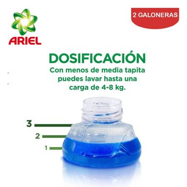 DETERGENTE LÍQUIDO ARIEL CONCENTRADO 3.7 LITROS PACK 2 GALONES - 2