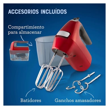 BATIDORA DE MANO OSTER 7 VELOCIDADES + TURBO 320W ROJA FPSTHM360R - 6